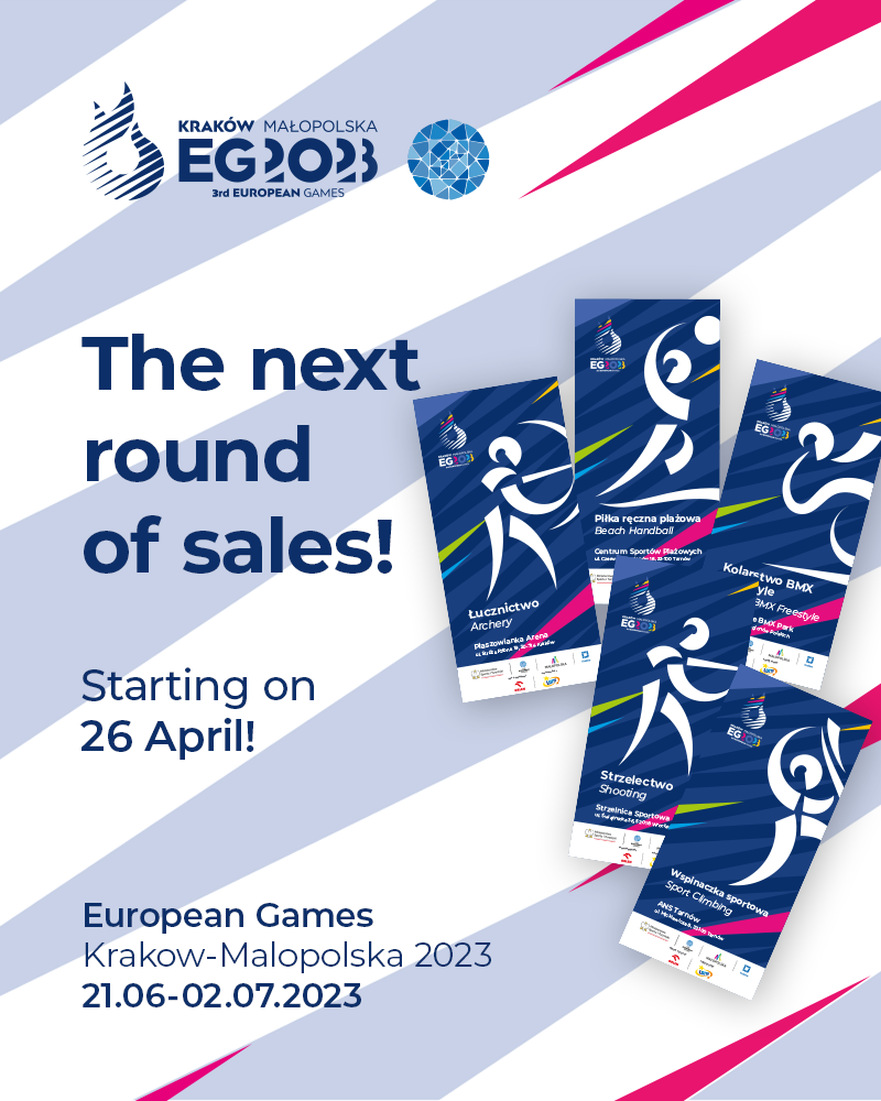 The second round of ticket sales for the 2023 European Games has started