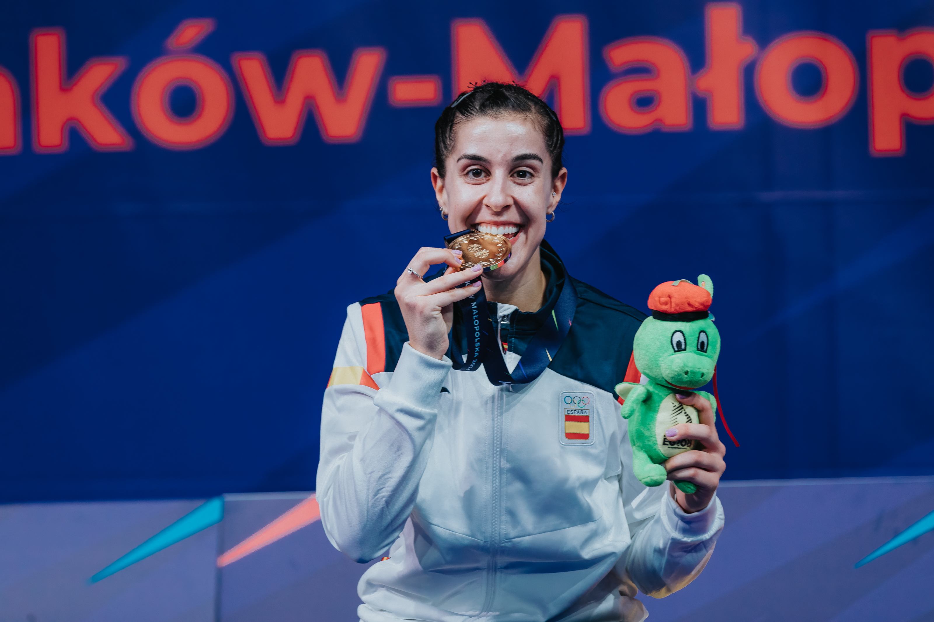 Spain’s Carolina Marin wins the women’s singles gold medal